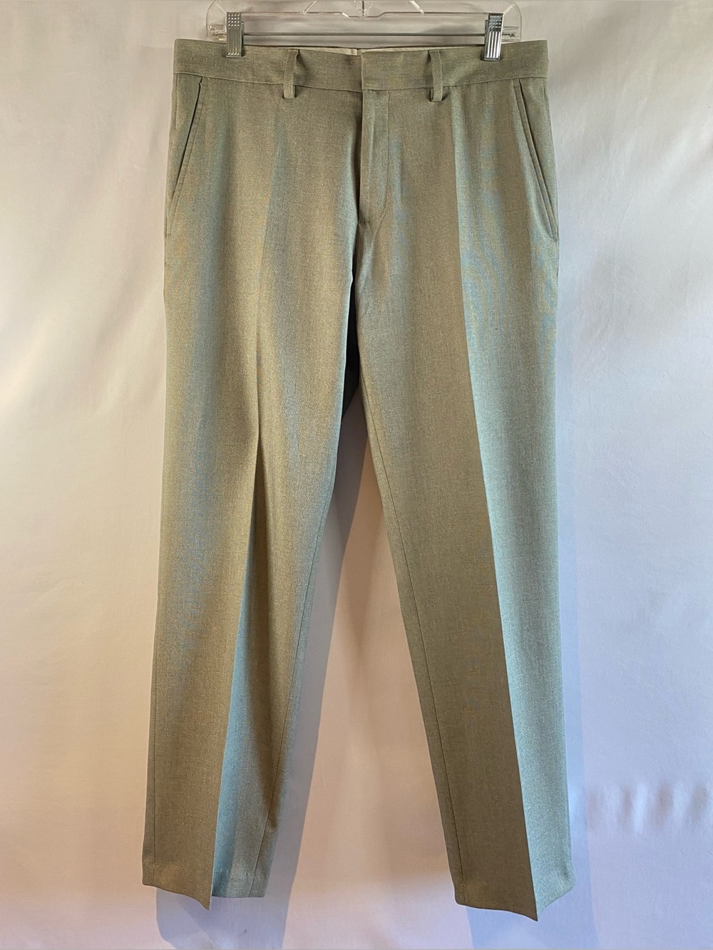 Kenneth Cole Reaction Men's Modern-Fit Stretch Dress Pant, Oatmeal Gray, 32x30 - Picture 3 of 9